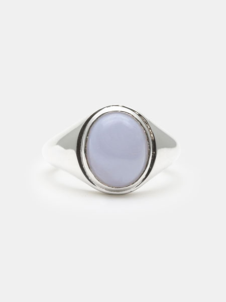 it's 12 midnight Original Stone Signet Ring (Blue lace) / ストーンシグネット リング  ブルーレース [M-R023]