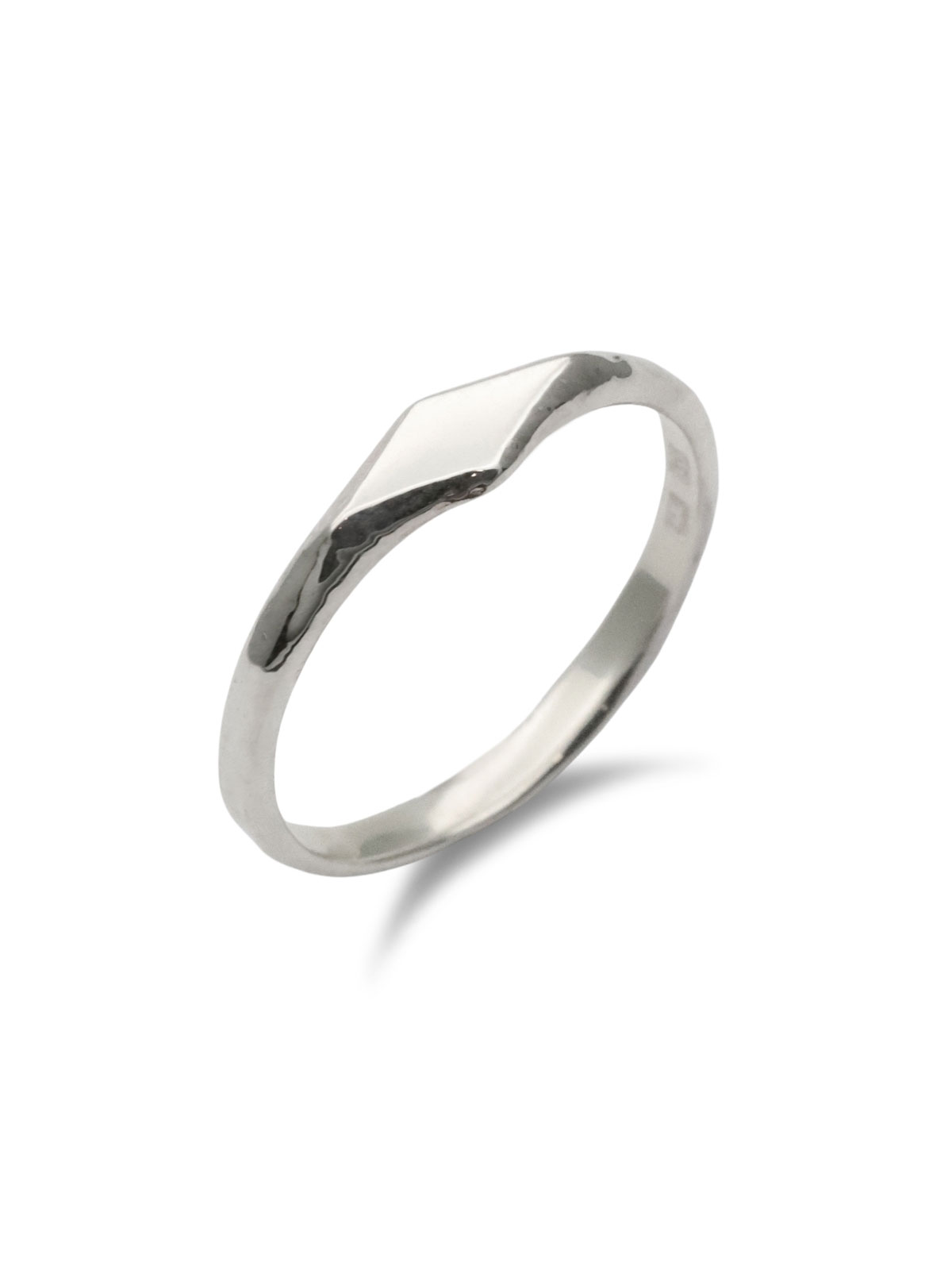 IDEALISM SOUND Little Flat Diamond Shape Top Textured Ring (Silver) [No.14088] / リング