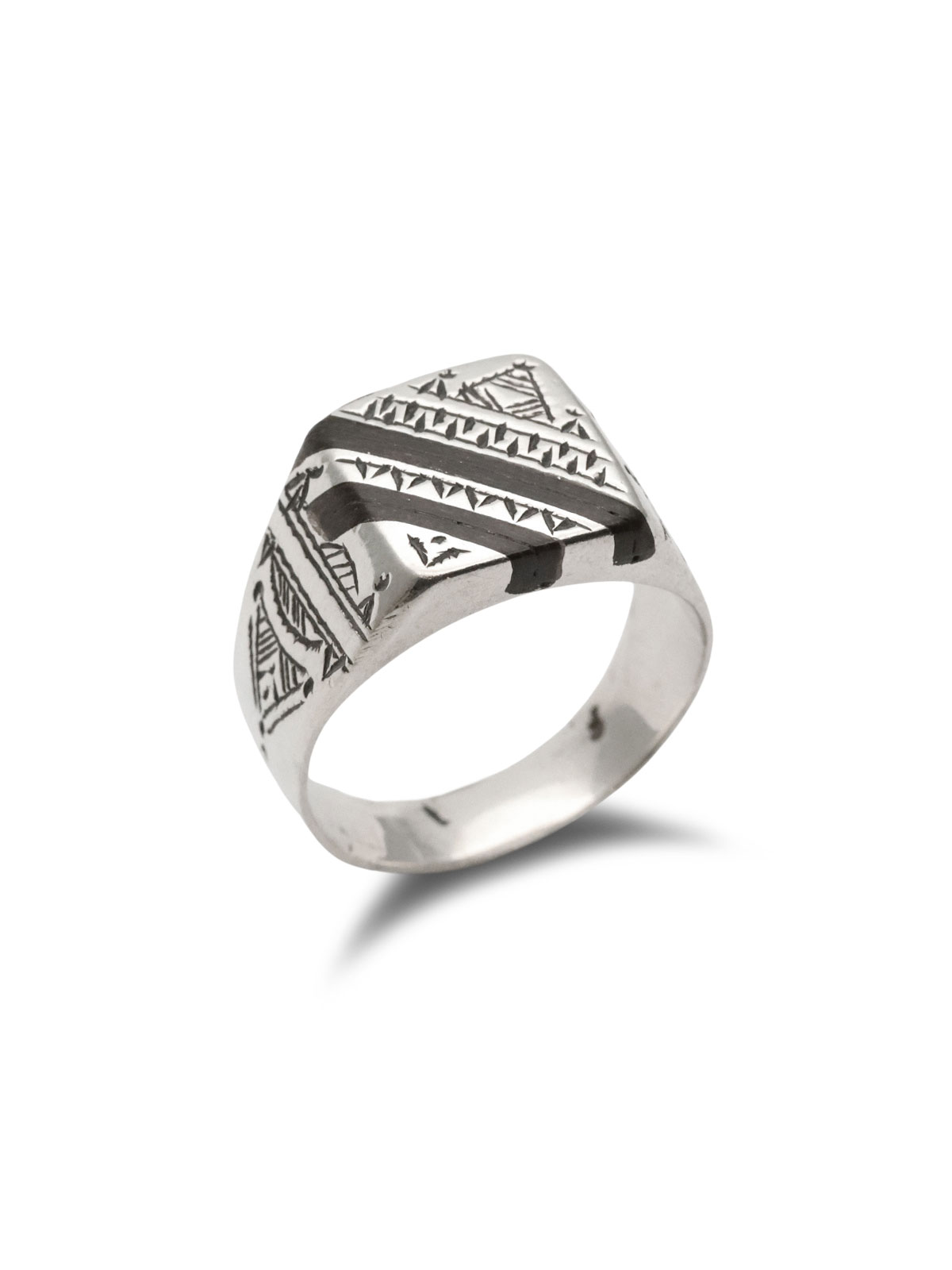 TOUAREG SILVER JEWELRY エボニーウッド スクエア シグネット リング