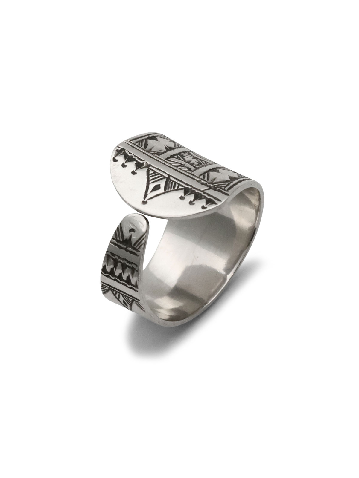TOUAREG SILVER JEWELRY テーパード フラット ラップ リング