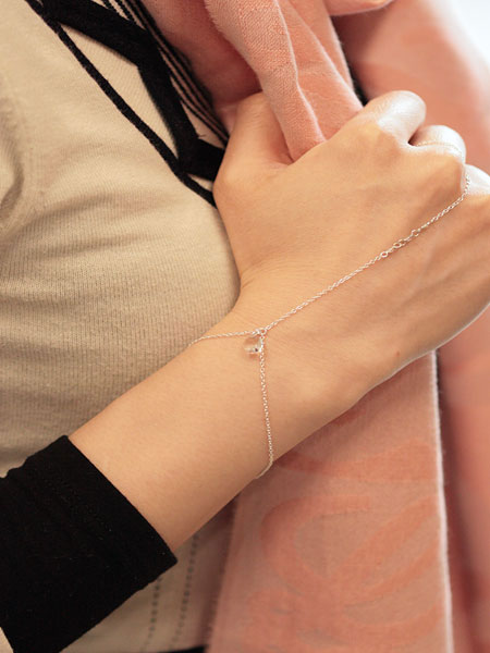 Chan Luu Silver Crystal Hand Chain [BS-4397]