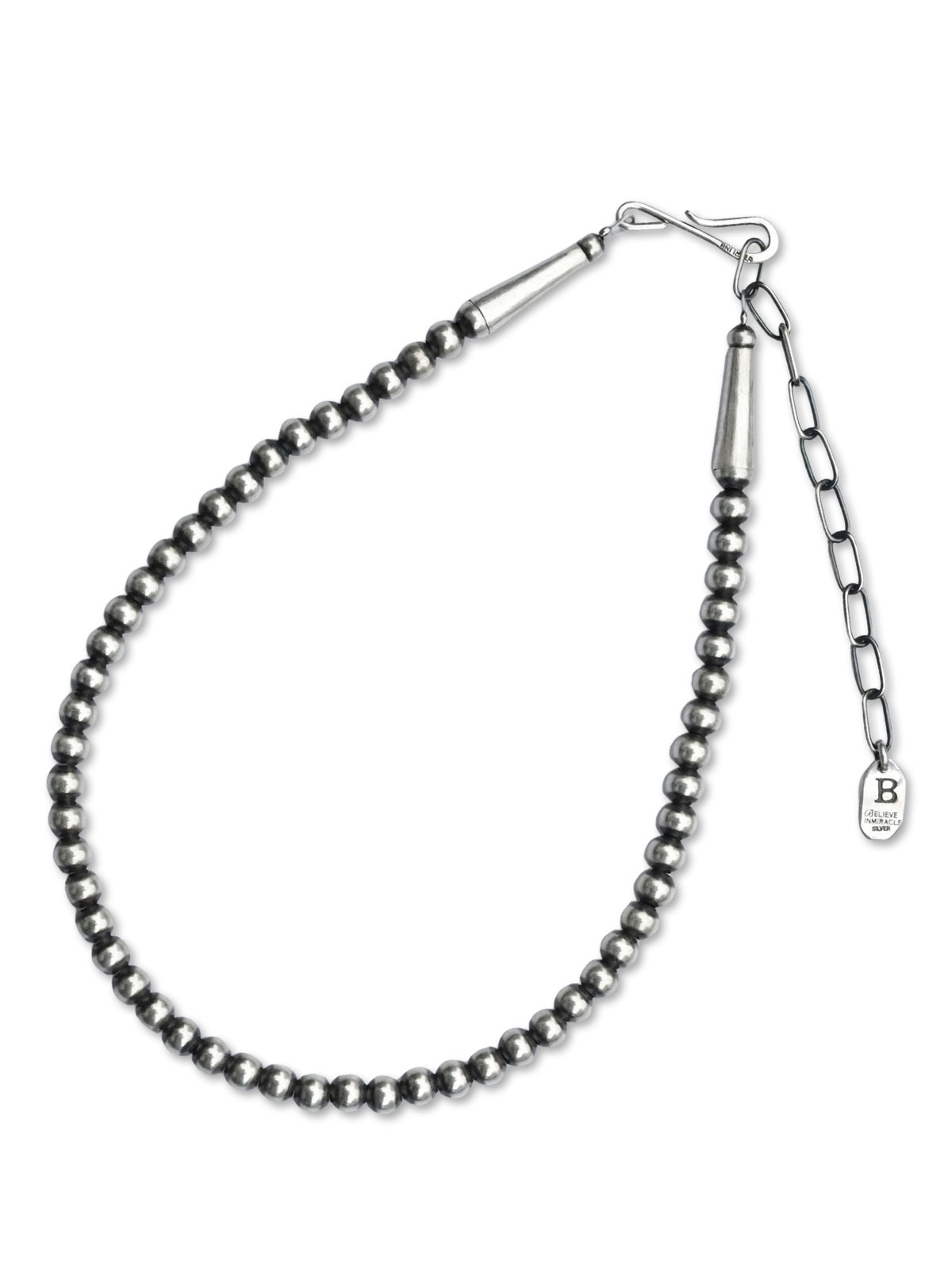 BELIEVEINMIRACLE SILVER BZ NC&BR / シルバービーズ ネックレス＆ブレスレット