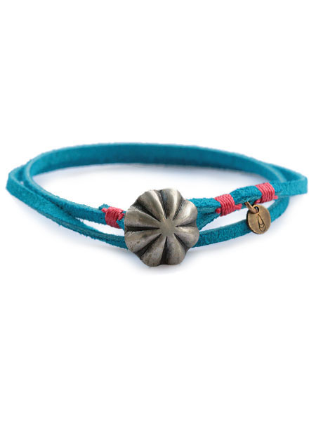 Button Works Concho Suede Bracelet Turquoise