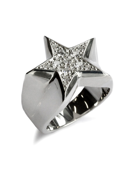 IVXLCDM STAR PAVES PINKY RING (SILVER)