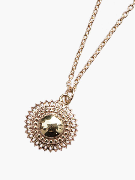 Large Sun Necklace (Gold) [No.12066]