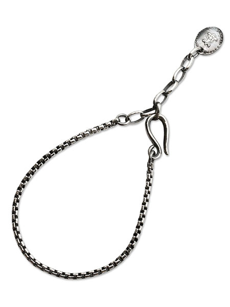 HARIM NARROW SQUARE BLOCK CHAIN BREACELET [HRC019BC] / ナロー ブロックチェーン ブレスレット
