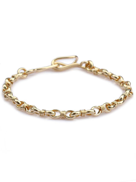 wrapped link chain bracelet 18k gold plated