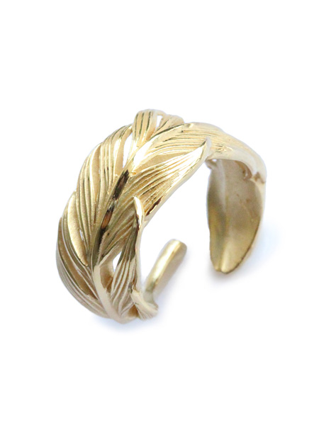 Small Owl Feather ring K18coating