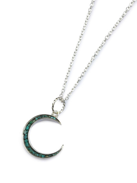 Garden of Eden Turquoise Crescent Moon Necklace [ED-TS16-NK08]