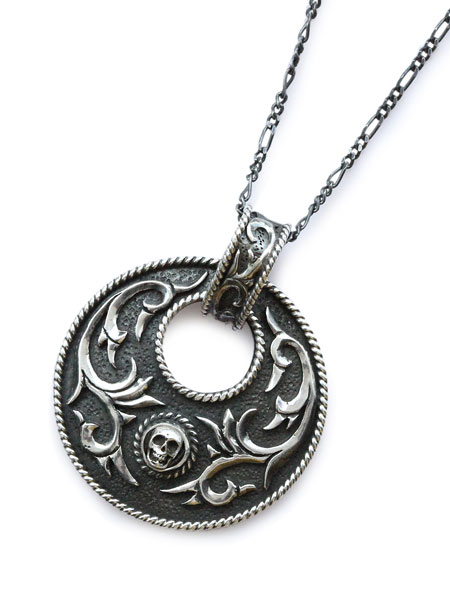 Lee Downey Circle Skull Necklace