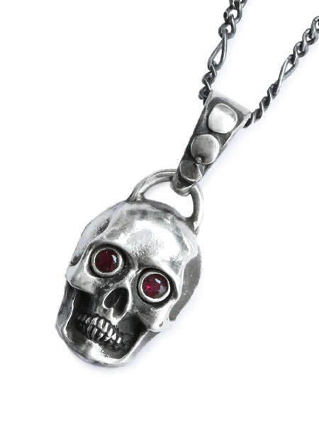 Lee Downey Skull Necklace Stone Eyes