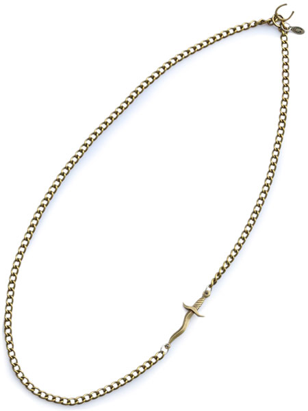 GILES & BROTHER EMBEDDED DAGGER NECKLACE (BRASS)