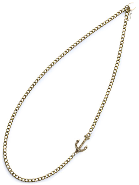 GILES & BROTHER EMBEDDED ANCHOR NECKLACE (BRASS)