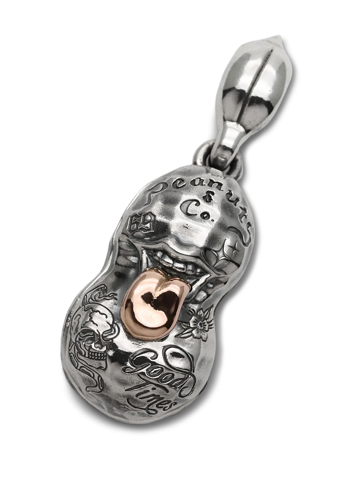 PEANUTS&CO. BERO TATOO PEANUTS (slide) Silver × K10 Pink Gold L Size / ベロ タトゥー ピーナッツ スライド (シルバー × ピンクゴールド)