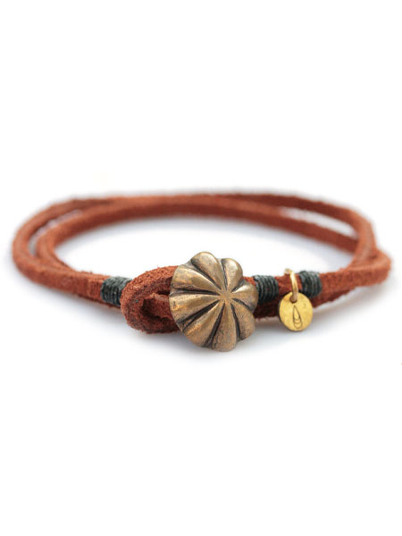 Button Works Concho Suede Bracelet BROWN
