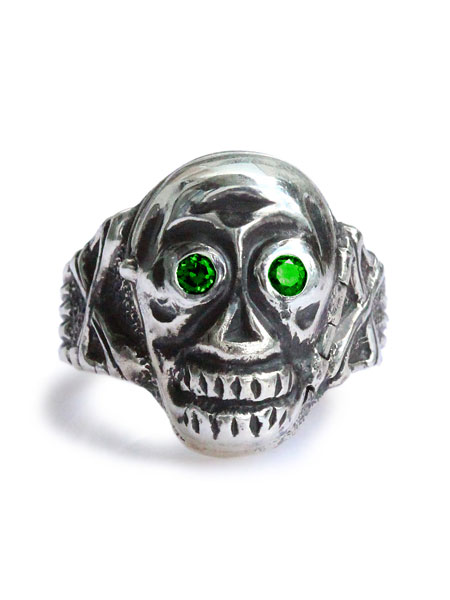 Skull Poison Ring "Zirconia" (Green) / スカル ポイズン リング "ジルコニア" (グリーン)