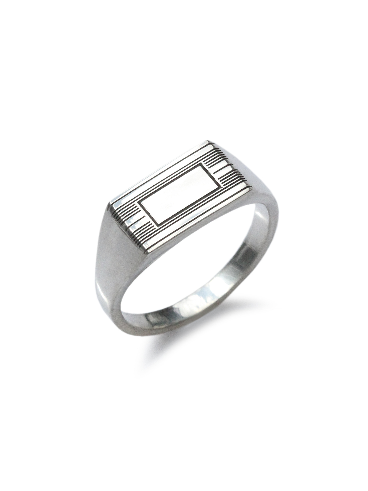 Engraved Rectangle Ring [910-370R] / イングレイブド レクタングル リング