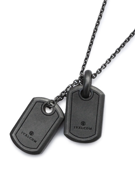 SMALL LOGO DOG TAG W PENDANT (MATTE BLACK) / スモール ロゴ ドッグタグ ダブル ペンダント (マットブラック)