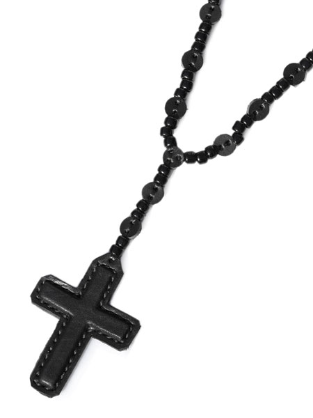 Rooster King & Co. Black Cross Rosario Necklace / ブラック クロス ロザリオネックレス