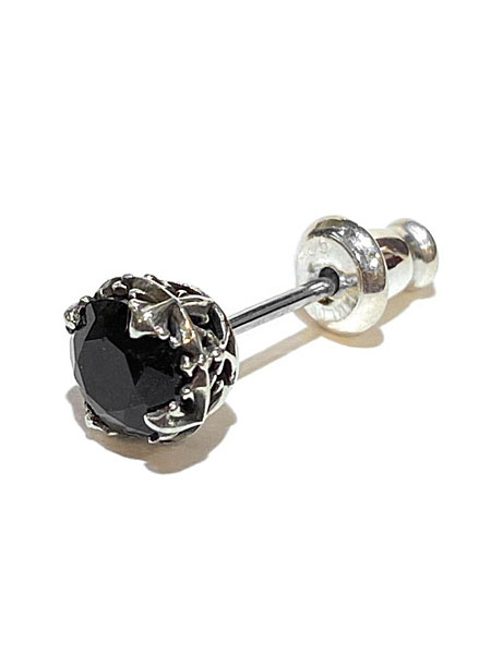 Ark silver accessories ロイヤルクラウンピアス オニキス [ARKP-0029OXSV] / シルバー