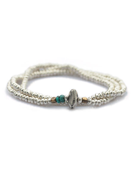 SunKu / 39 Silver Beads Necklace & Bracelet