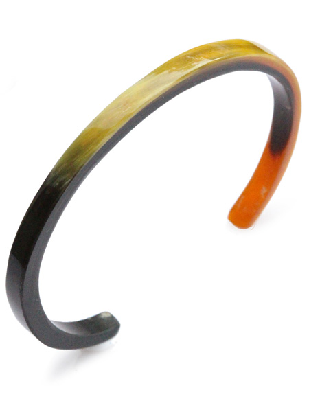 ON THE SUNNY SIDE OF THE STREET 5mm Buffalo Horn Plain Bangle (D.Brown Mix)