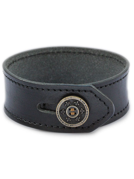 Ark silver accessories lily button single bracelet (black)