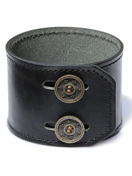 Ark silver accessories lily button double bracelet (black)