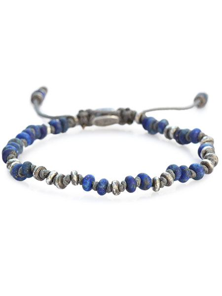 TEMPLAR JOINTED MINI GEMSTONE BRACELET WITH STERLING ACCENTS [B-103553-BLUE LAPIS]