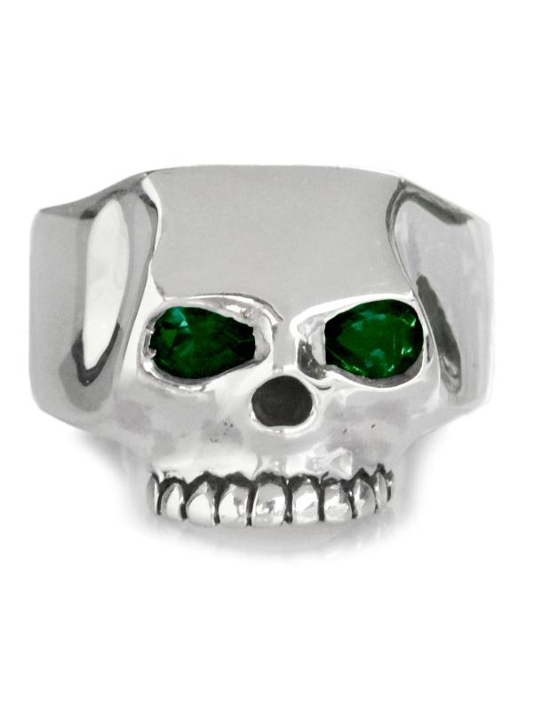 Flash Point FLAT SKULL RING SYNTHETIC EMERALD
