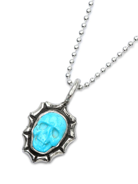 Lee Downey Tiny Skull Necklace (Turquoise)  / スカルペンダント ネックレス ターコイズ