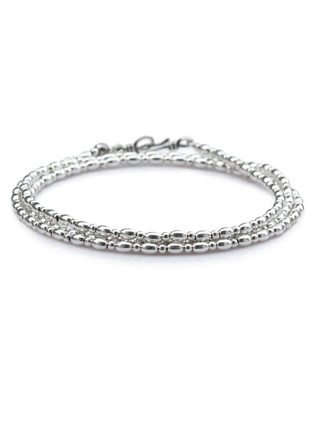 SunKu / 39 Small Silver Beads Long Necklace [SK-111]