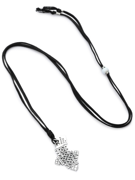 ON THE SUNNY SIDE OF THE STREET Small Ethiopian Cross Necklace (Black)