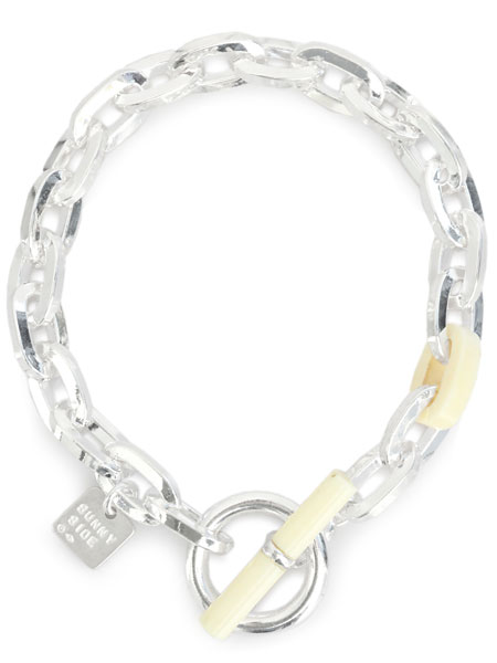 Oval Chain Bracelet (White Silver) [910-118B]