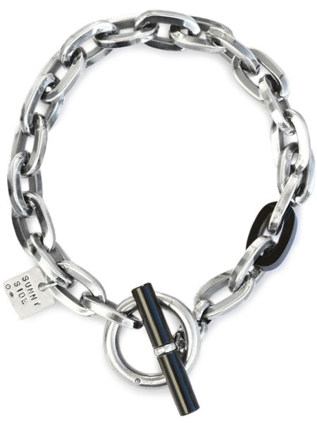ON THE SUNNY SIDE OF THE STREET Oval Chain Bracelet (Silver) [910-118B]