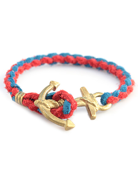 Button Works Anchor Woven Bracelet RED×BLUE