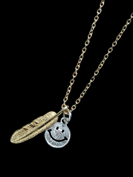 Small Feather & Smile Necklace [14AH-146]