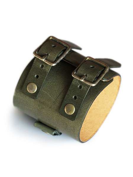 gbb custom leather JD Cuff Bracelet / JD カフ ブレスレット (グリーン)