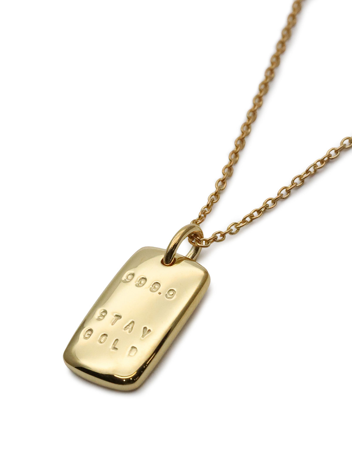 amp japan 999.9 Stay Gold Necklace [17AJK-161] / 24K 純金 コーティング プレート ネックレス