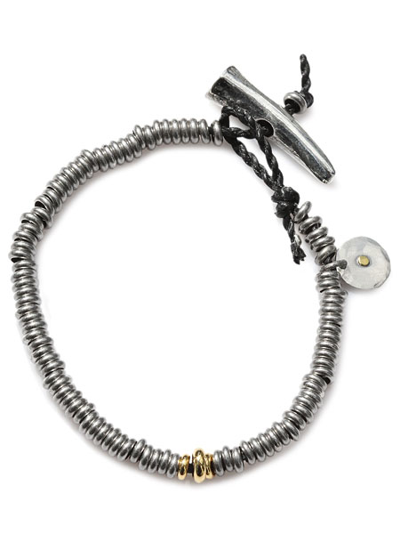 ON THE SUNNY SIDE OF THE STREET Round Metal Beads bracelet silver Black [010-300B]