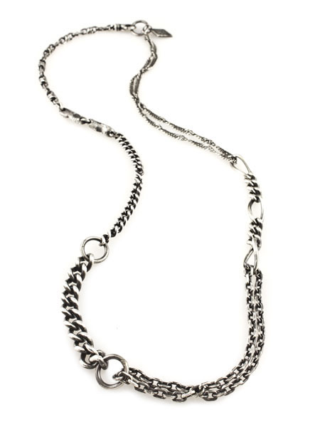 MULTI STERLING SILVER LINK CHAIN NECKLACE