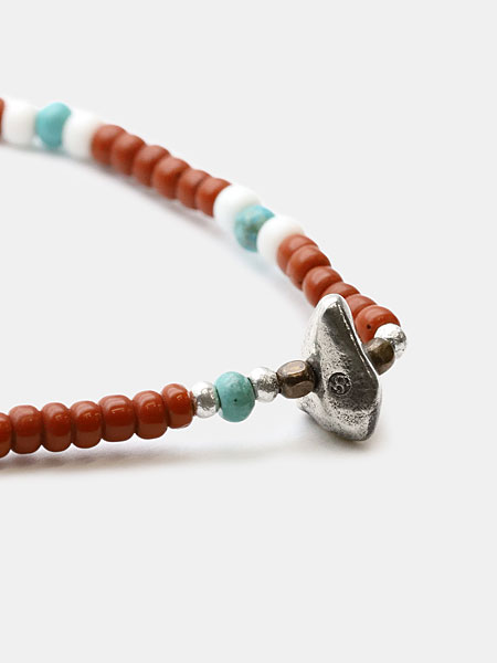 ブランドを象徴する39の刻印が入ったビーズ部分をアップで写した写真。