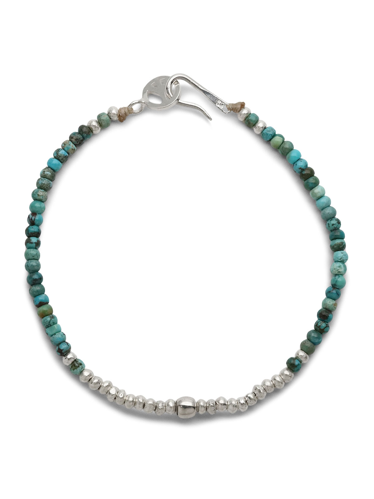 Turquoise & Silver Peace Hook Bracelet [SK-340-TUQ] / ターコイズ シルバー ピース フック ブレスレット