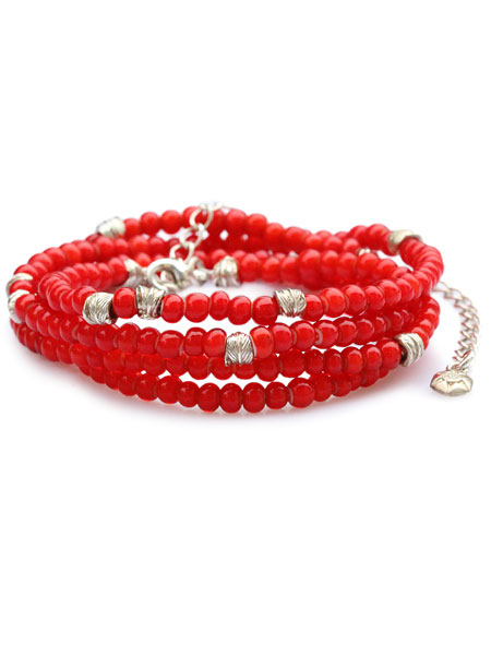 GARDEL RED WHITE HEARTS NECKLACE [GDP-123]