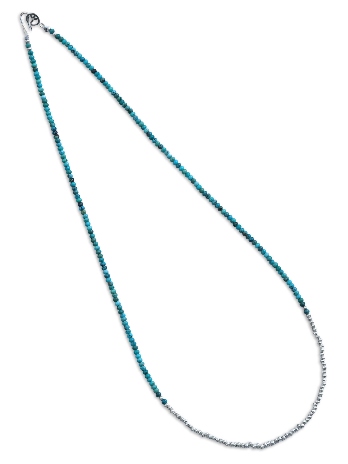 SunKu / 39 Turquoise & Silver Peace Hook Necklace [SK-341-TUQ] / ターコイズ シルバー ピース フック ネックレス