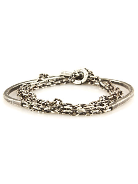 M.Cohen 4 - LAYER CRAVED SILVER HALF CUFF BACELET