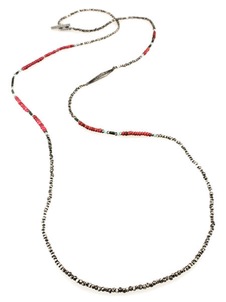 M.Cohen RED ANTIQUE OXIDIZED BEAD NECKLACE [NB-102407-OXI-RED]