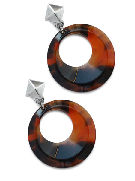ON THE SUNNY SIDE OF THE STREET 32mm Vintage Crescent EarClips (Amber) [910-502E]