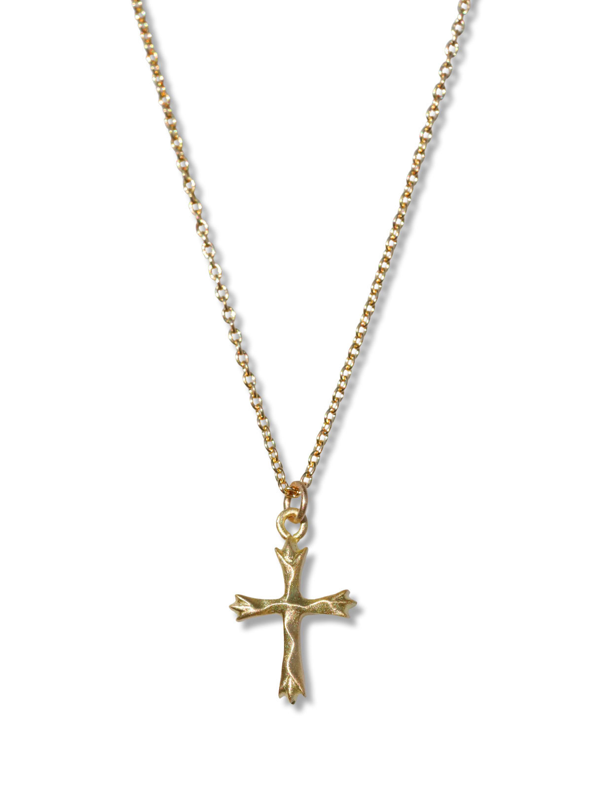 IDEALISM SOUND K18 Yellow Gold & Ruby Raised Wave Cross Necklace [No.10008] / イエロー ゴールド クロス ネックレス