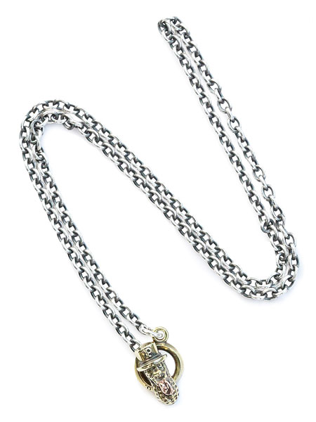 BERO PEANUTS CHAIN 2 SILVER X BRASS (ROUND) / ベロピーナッツ ネックレス